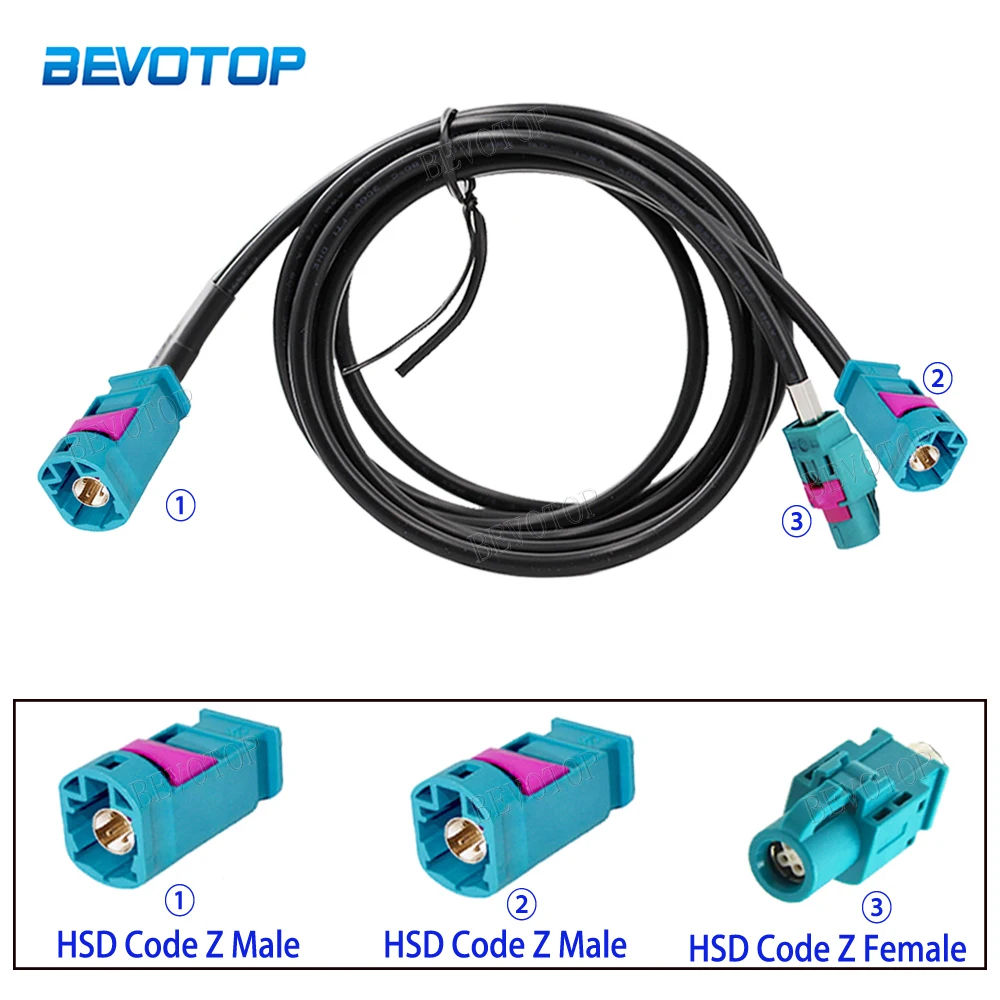 HSD LVDS Cable 4 Pin Core Z Male to Z Female 4PIN Connector  Y Type 1 to 2 splitter Cable Wire Video Line for Car GPS Navigation