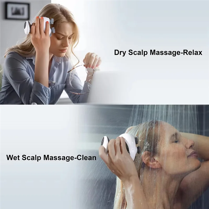 Masajeador del cuero cabelludo con terapia de luz roja, masajeador de cabeza portátil impermeable, relajación corporal
