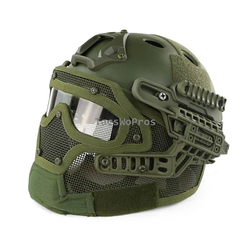 Tactical Full Covered Helmet Mask Breathable Shooting Paintball Helmet Outdoor Hunting Combat Wargame Protection Sports Helmets