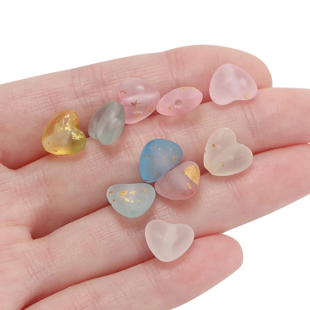 50pcs Acrylic Love Heart Beads Gradient AB Color Large Crystal Loose Spacer Beads for Necklace Bracelet Pendant Jewelry Making