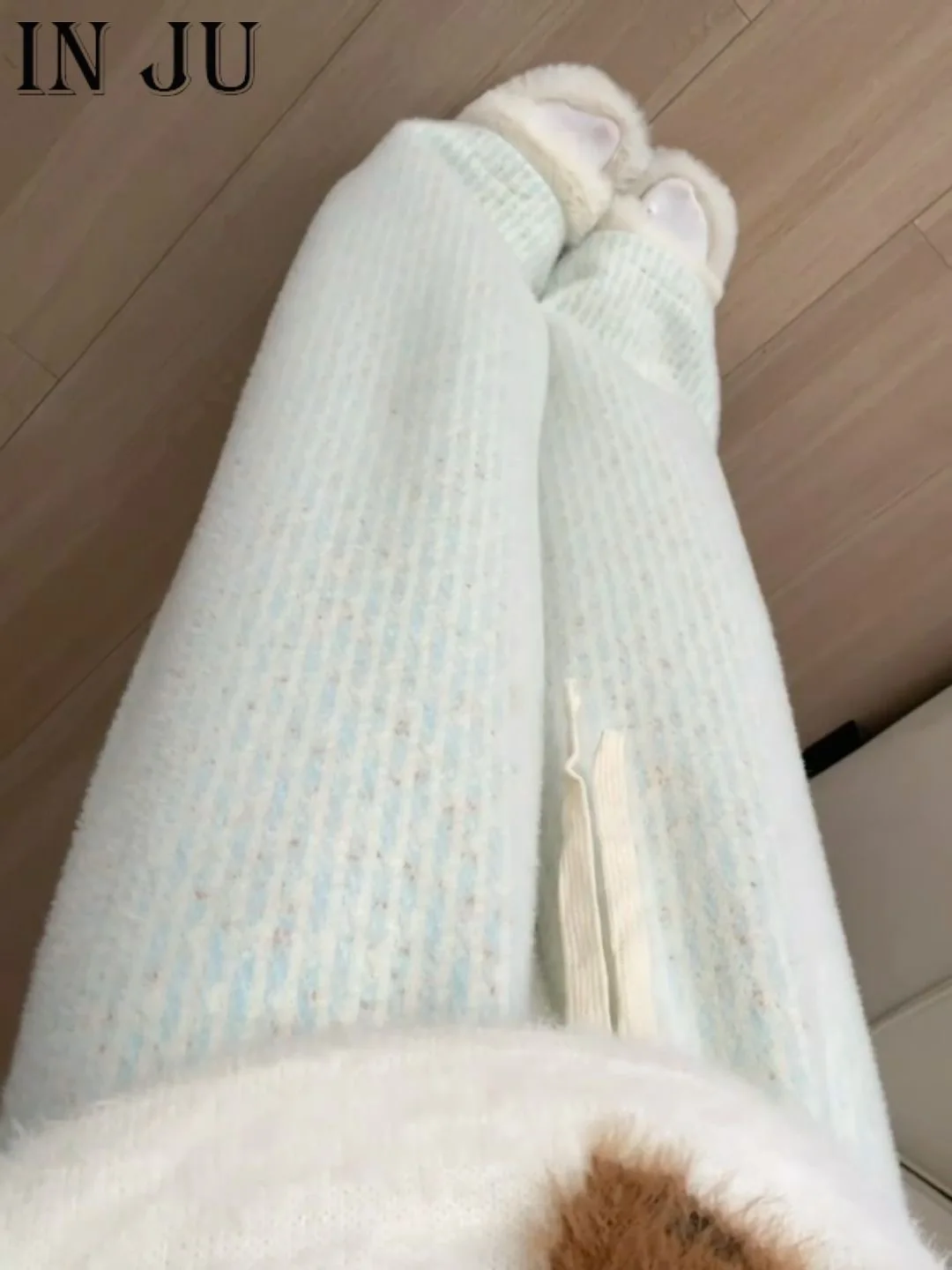 بنطال ذو قصة أرجل واسعة برباط للمرأة ربيعي شيفون مطوي فلوي الترفيه محب Femininas خفيف الوزن متجدد للتنفس مريح #4