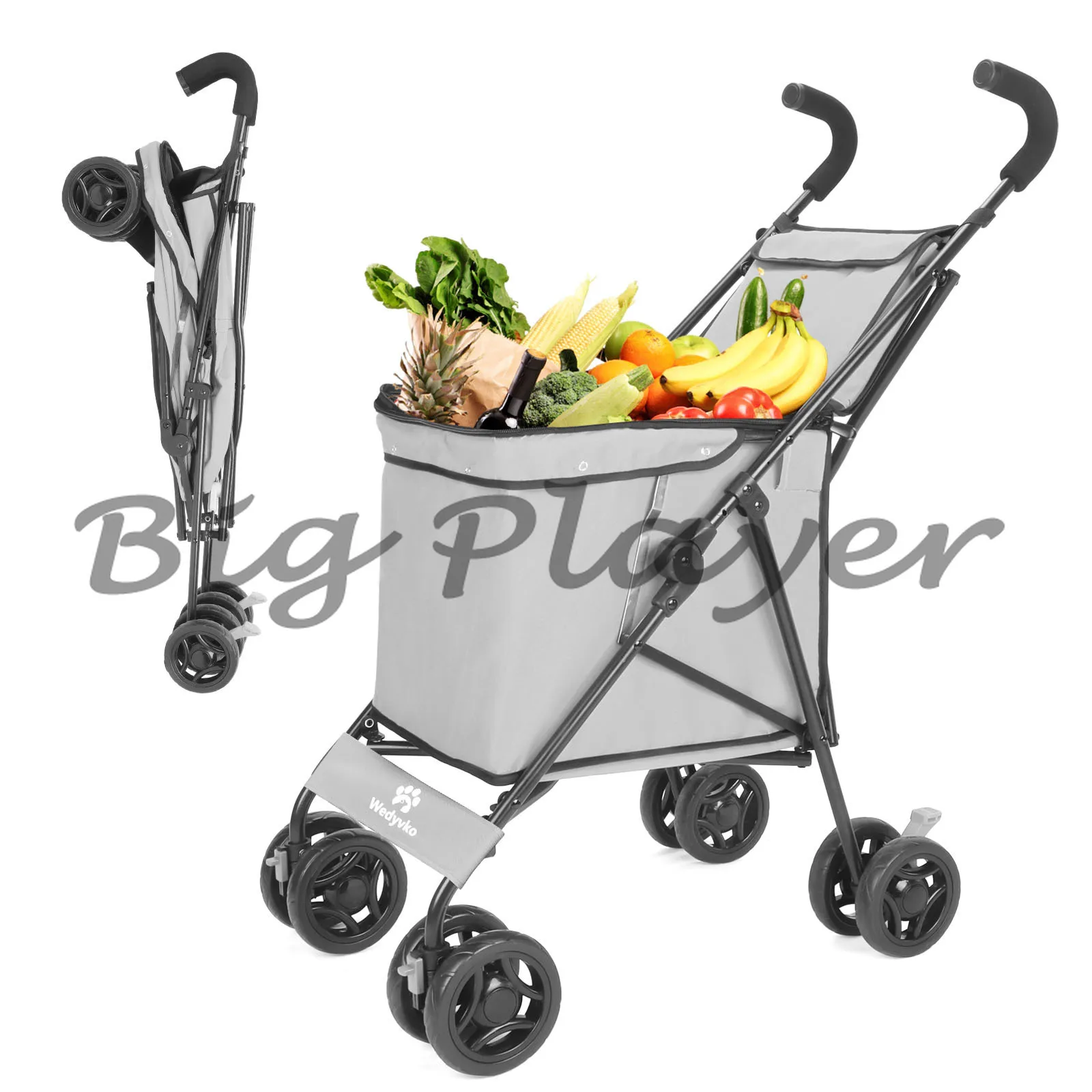 

Pet Cart Dog Cat Teddy Go Out Small and Medium Portable Multi-function Folding Simple Travel Outdoor Shopping Cart