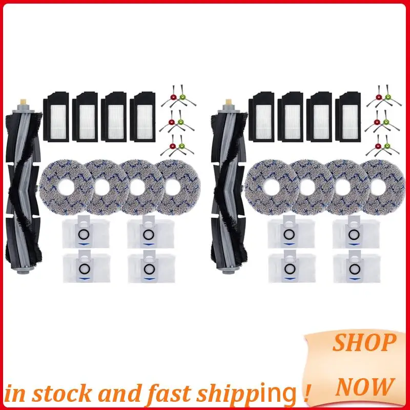 

2 комплекта для ECOVACS DEEBOT X1 Omni Turbo T10 T20 Omni T20/T20 Max/T20 Prorobot, основная боковая щетка, фильтр, мешки для швабры, ГОРЯЧИЕ!