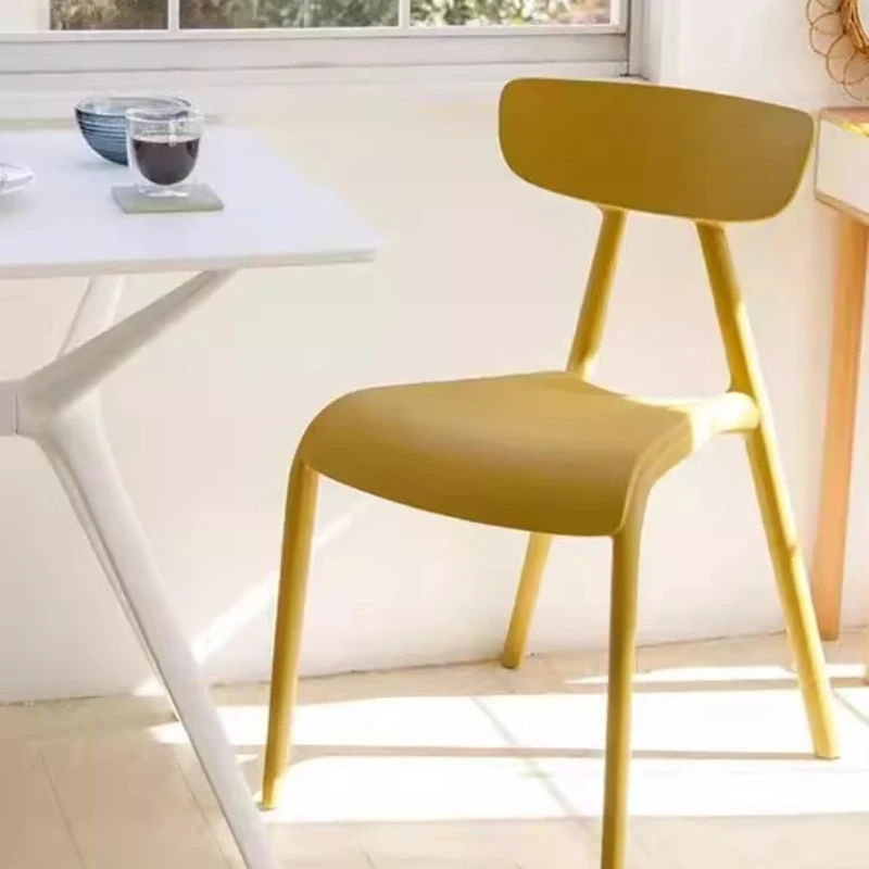 

thickened plastic dining chair dopamine outdoor stackable back chair milk tea shop cafe stool negotiation chair