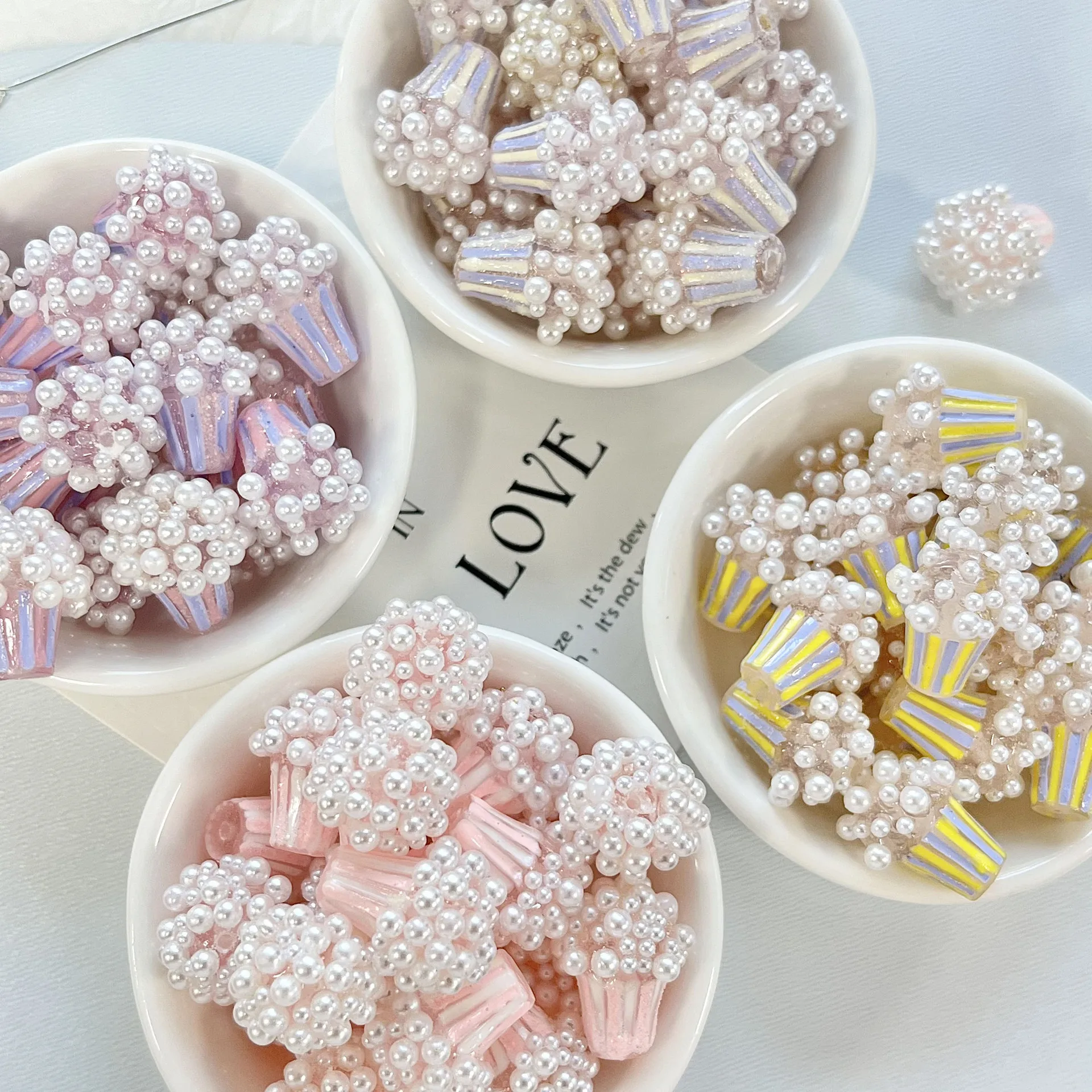 1PC Simulated 3D Ice Cream Charms Pearl Miniature Ice Cream Pendant DIY Cute Earring Bracelet Charm For DIY Crafts Jewelry Make