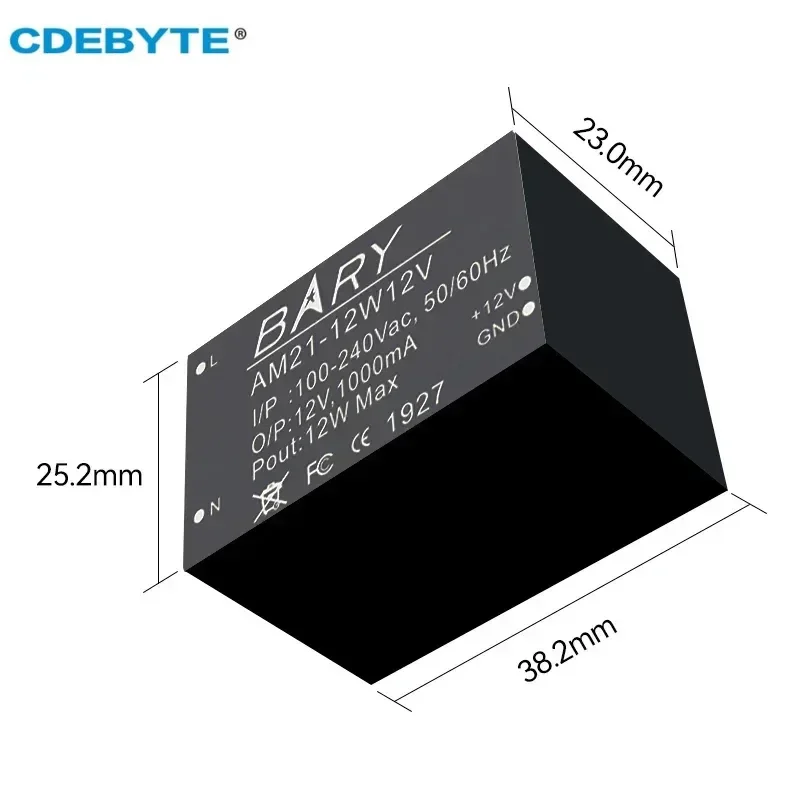 12W AC-DC Buck Switching Power Supply Module 100-240V To 12V 12W 1A DIP For LED Lamp Security Alarm MCU CDEBYTE AM21-12W12V