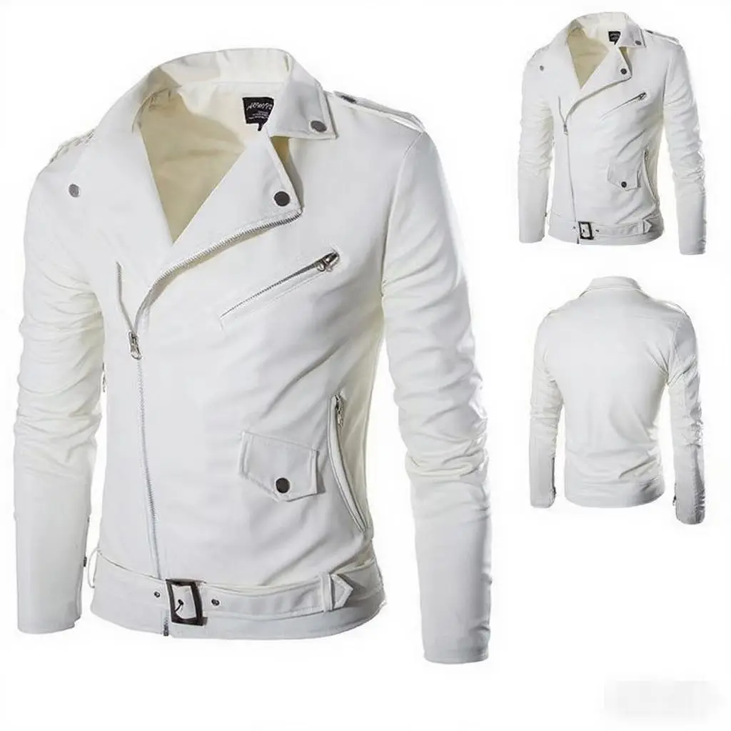 

Trendy Motorcycle Leather Jacket New Product Factory Direct Sale Plus Size Men's Clothing Colorful