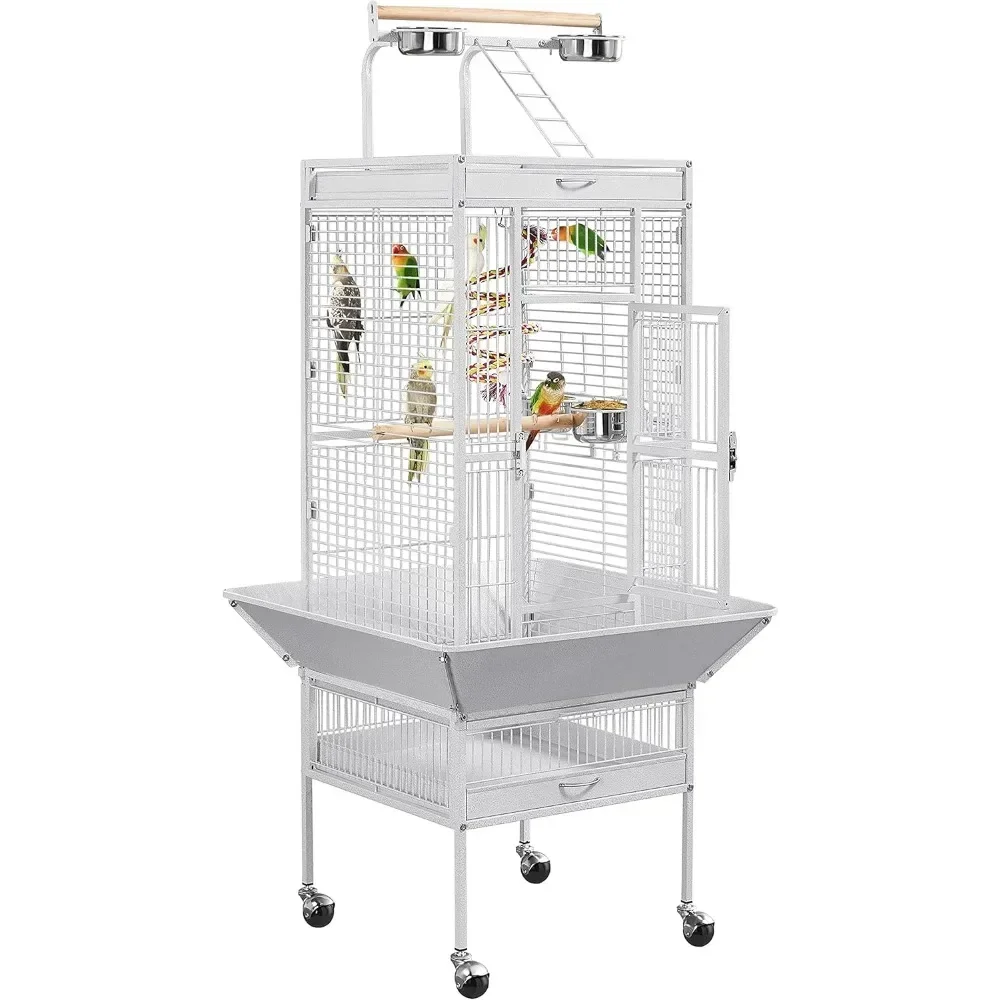 Sun parakeet African gray white, playing top-level large birdhouses and parrot stations, 61 inches