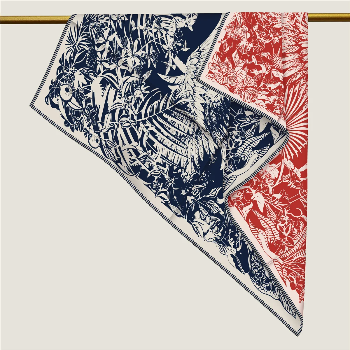 

2025 ручной скрученный саржевый шелковый шарф женский винтажный двусторонний принт 90 см квадратные шарфы накидки Echarpes платки Femme хиджаб