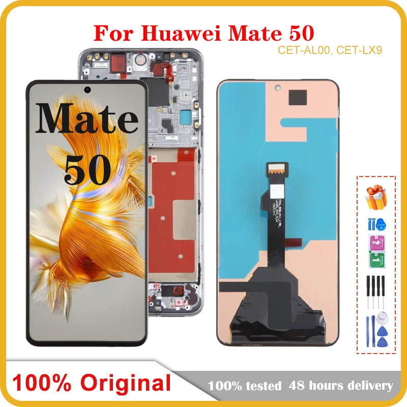 

6,7-дюймовый OLED-дисплей для мобильного телефона Huawei Mate 50, ЖК-экран в сборе, сенсорный экран, замена ЖК-панели
