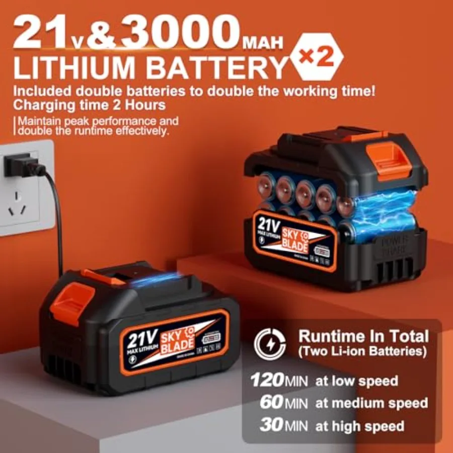 منفاخ أوراق الشجر اللاسلكي لتنظيف ساحة العناية بالحديقة والجراج مع ماكس. سرعة هواء 500CFM 160MPH 3 أوضاع سرعة قابلة للتعديل مزدوجة 300