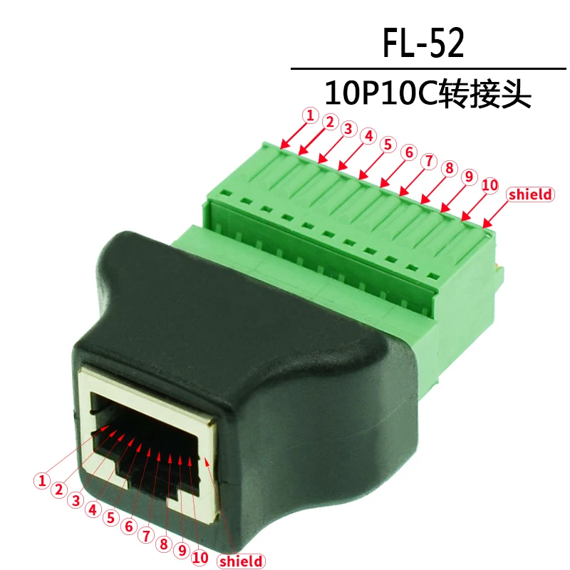 10P10C Adapter Connector NI9949 RJ50 To Screw