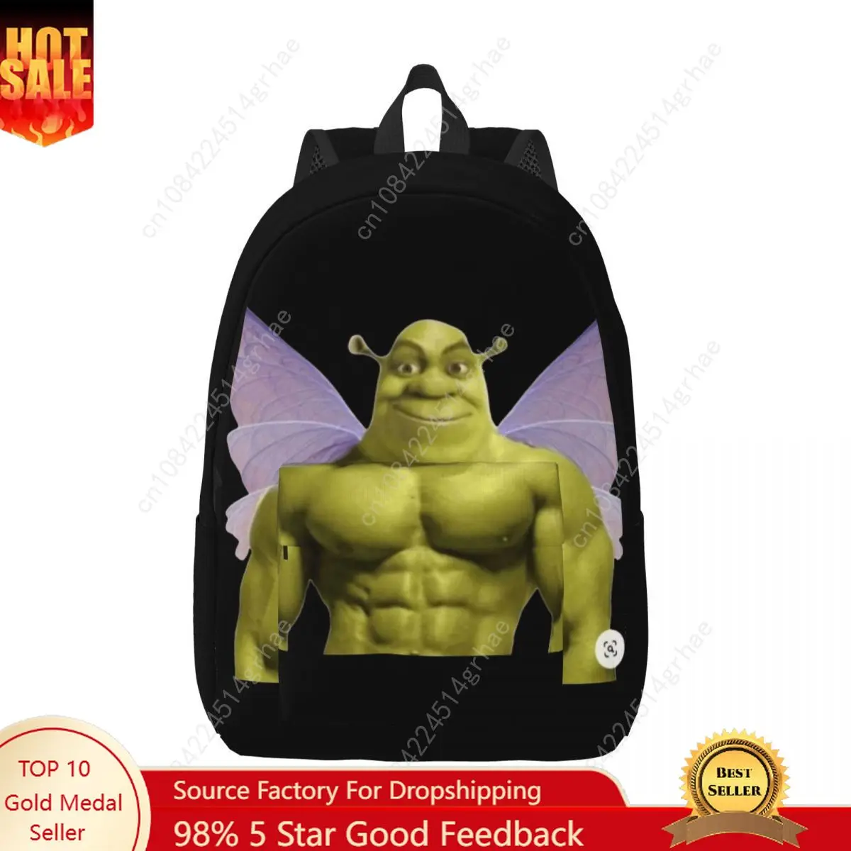 Funny Shreks Meme Backpack for Men Women Cool High School Work Daypack Shreks Butterfly Laptop Computer Shoulder Bag Outdoor