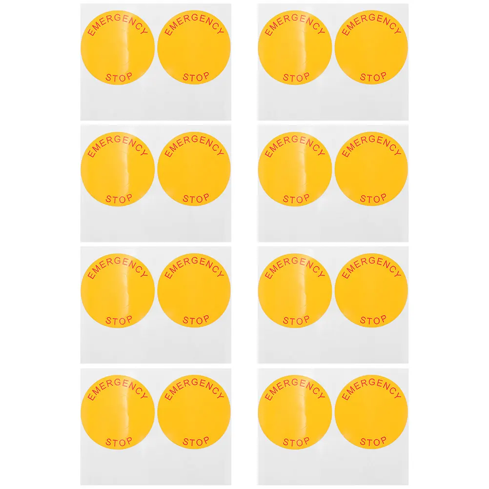 

4pcs Emergency Stop Sign Warning Decals Machinery Equipment Self-Adhesive Safety Labels Industrial Use Peel Stick