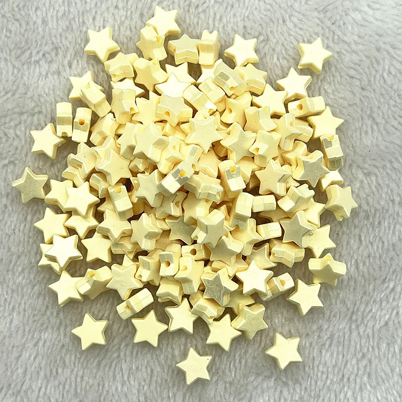 New 50pcs 10mm Colourful Five-pointed Star Acrylic Loose Spacer Beads for Jewelry Making DIY Handmade Bracelets Accessories