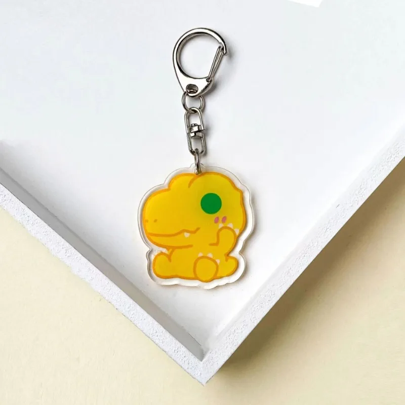 Digimon Adventure Acrylic Keychain Kawaii Character Model Doll Agumon Gabumon Anime Peripheral Male and Female Backpack Pendant