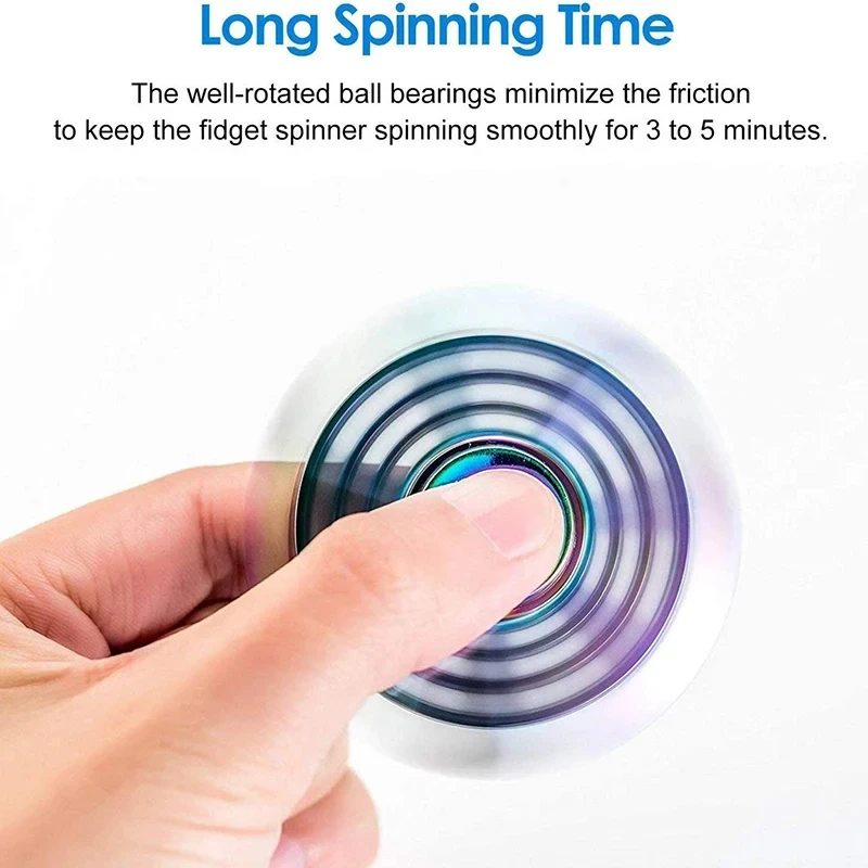 Metal Rainbow Fidget Spinner Colorful EDC Hand Spinner Anti-Anxiety Toy for Children Adult Relieves Stress Finger Spinner Gifts