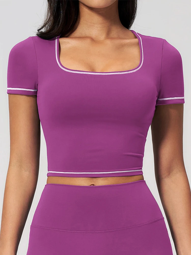 AliExpress Women Clothes Yoga Top Sport T Shirts Workout Fitness Tops Short Sleeve Yoga Shirt Gym Top Cycling Running Active Wear Sport Top