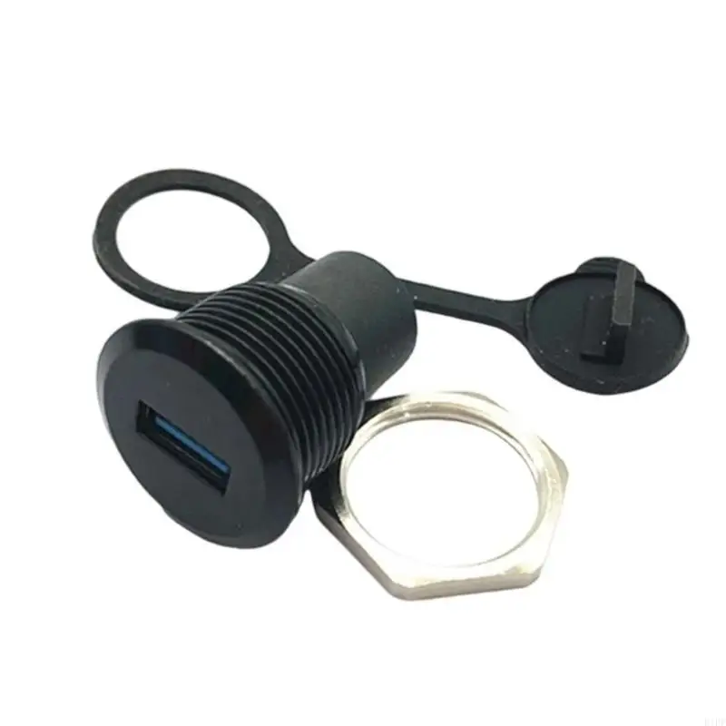 E1PF Industrial USB3.0 Female Port Socket Connector with Waterproof Cap Highly Speed Data Transmission For CCTV Systems