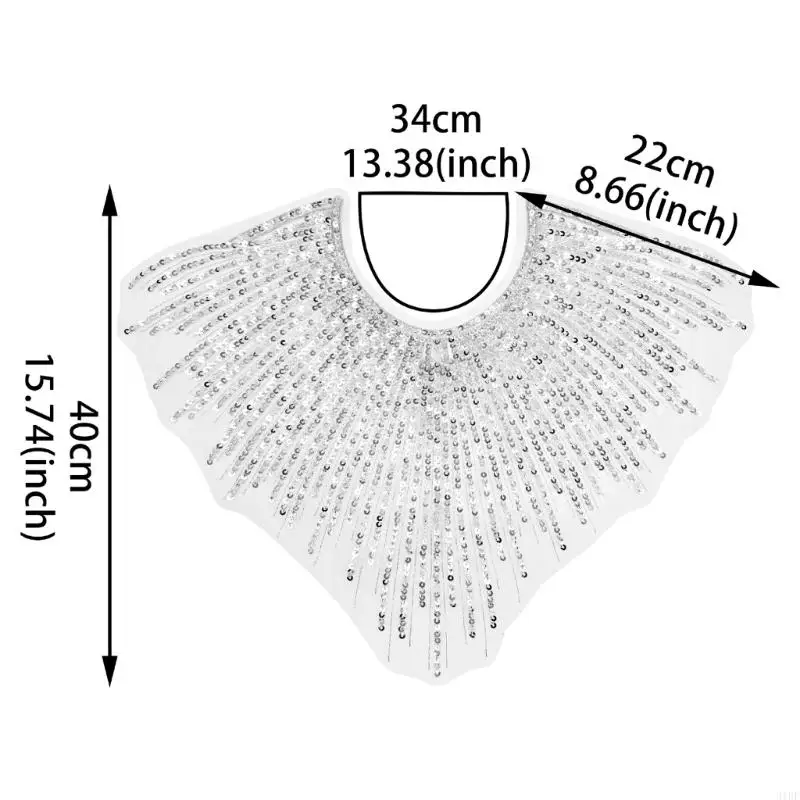 31bf elegante colar falso com colar bordado com elegante