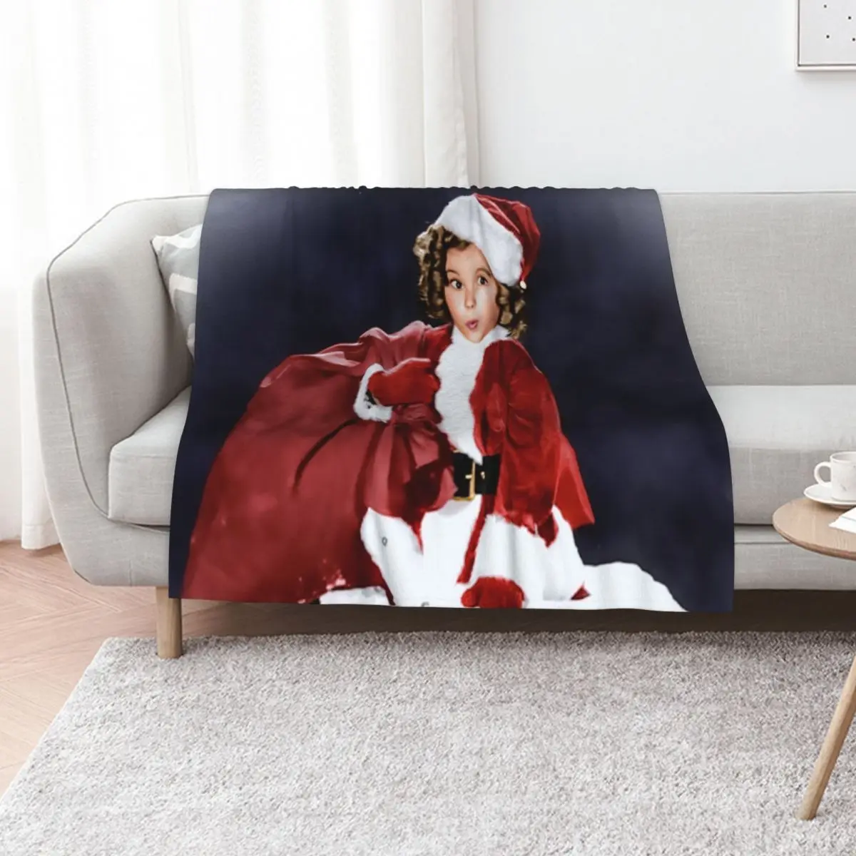 

Shirley Temple Portrait at Chimney Throw Blanket christmas gifts Giant Sofa heavy to sleep Luxury St Blankets