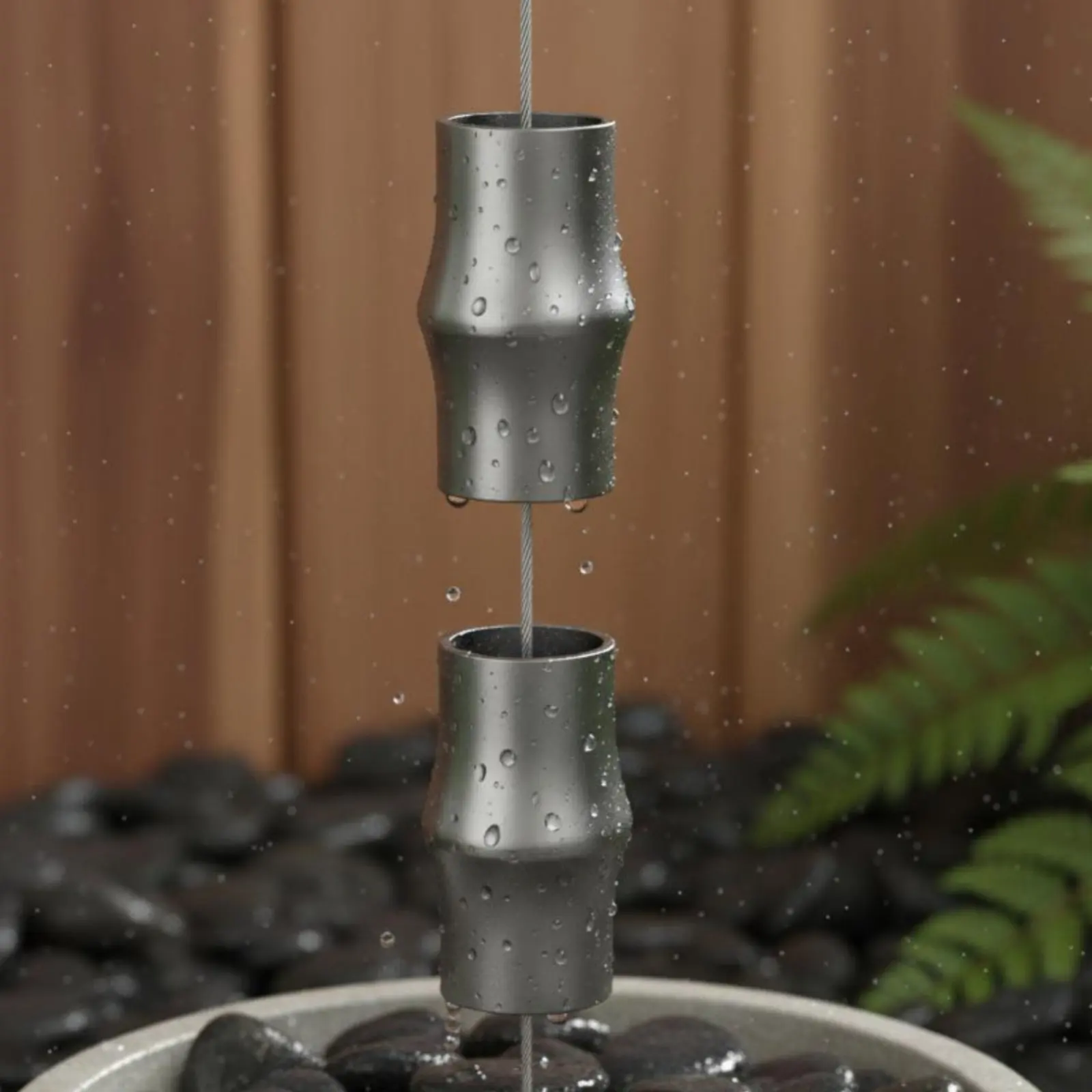 Cadena de Lluvia de Bambú con Sonido Relajante, Diseño Japonés, Cadena de Lluvia Decorativa, Fácil de Instalar, Decoración para Exteriores