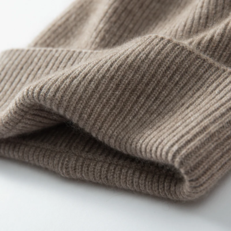 MERRILAMB Hochwertige Strickmütze aus 100 % Kaschmir für Damen und Herren, lässige Beanie-Mütze, Wintermütze, weich, warm, Kaschmir-Kappen, Unisex – Detail 8