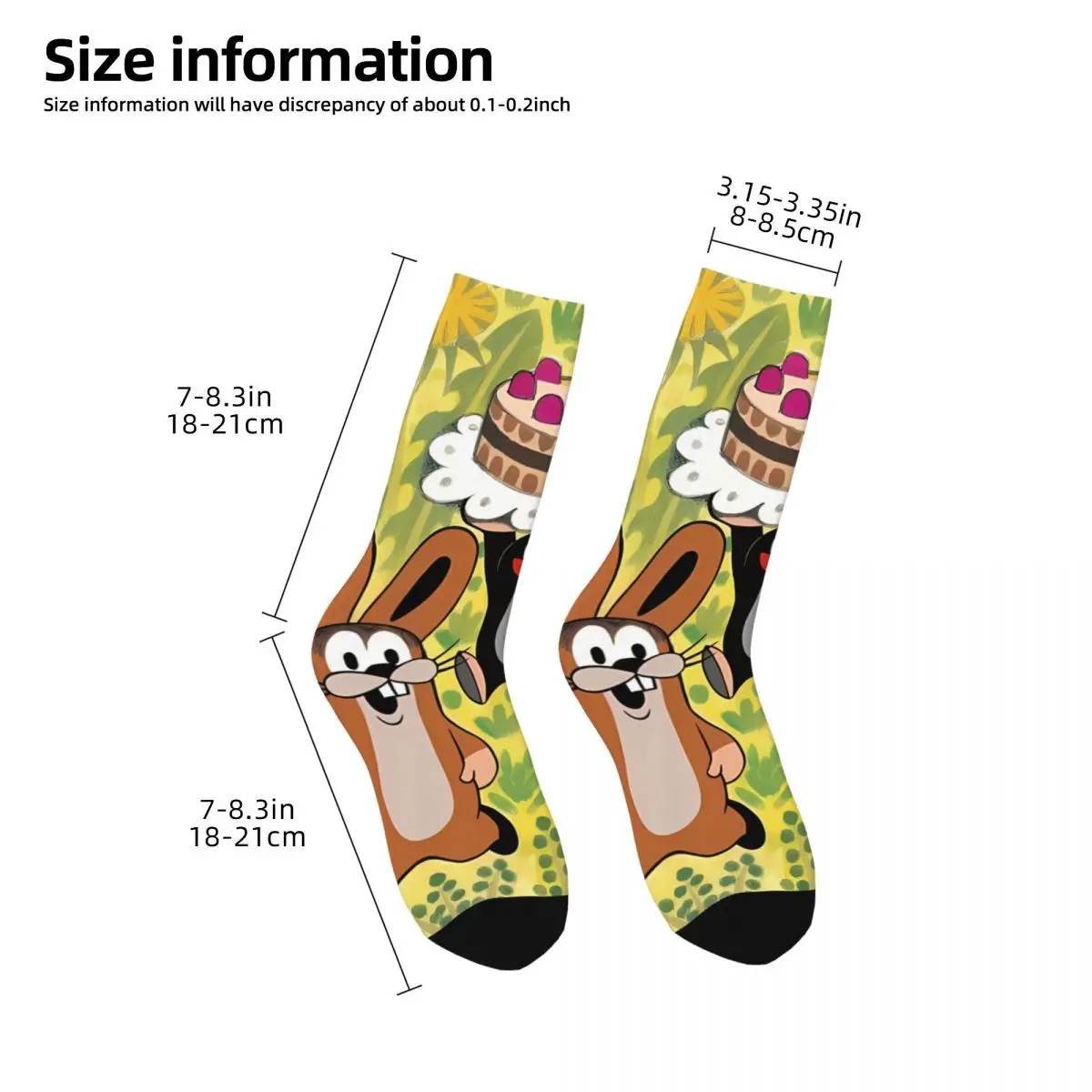 Funny Happy Sock for Men Krtek Harajuku The Little Mole Quality Pattern Printed Crew Sock Casual Gift