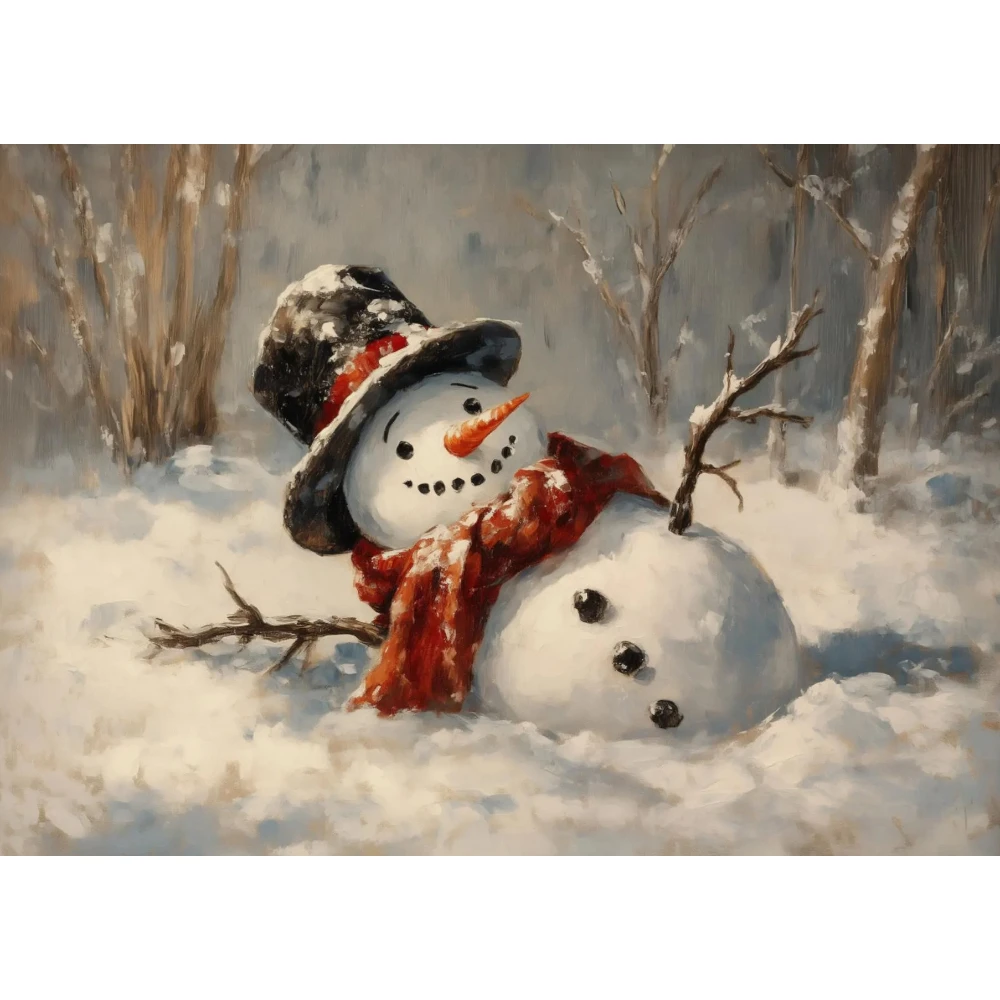 Vintage Winter Paper Jigsaw Puzzle Retro Snowy Christmas Scene Puzzle Festive Wall‑worthy Artwork Relaxing Intellectual Puzzle