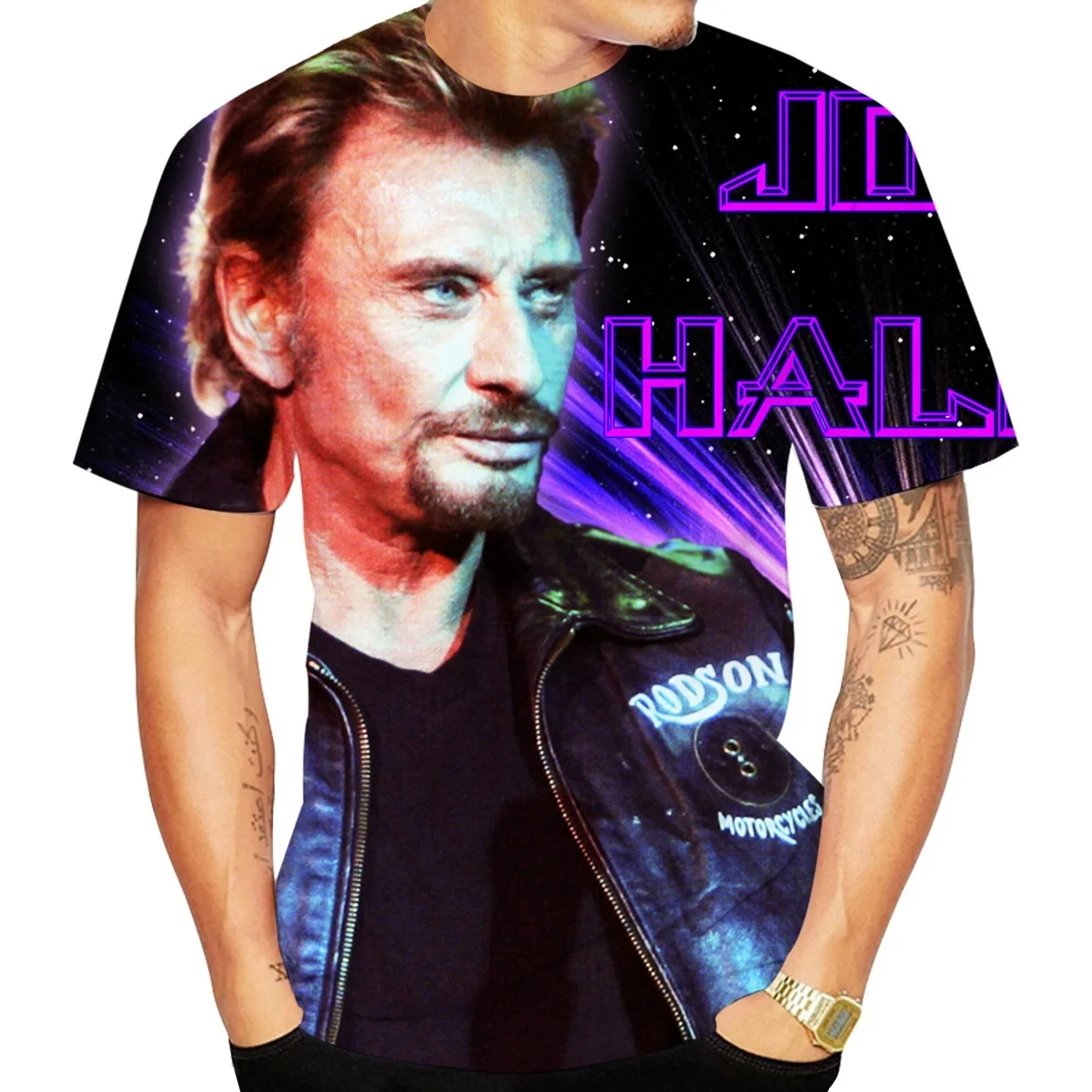 New Rock Star Johnny Hallyday 3D Print T Shirts Men Woman Hip Hop Streetwear T-Shirt Streetwear Harajuku Kids Tops Tees Clothing