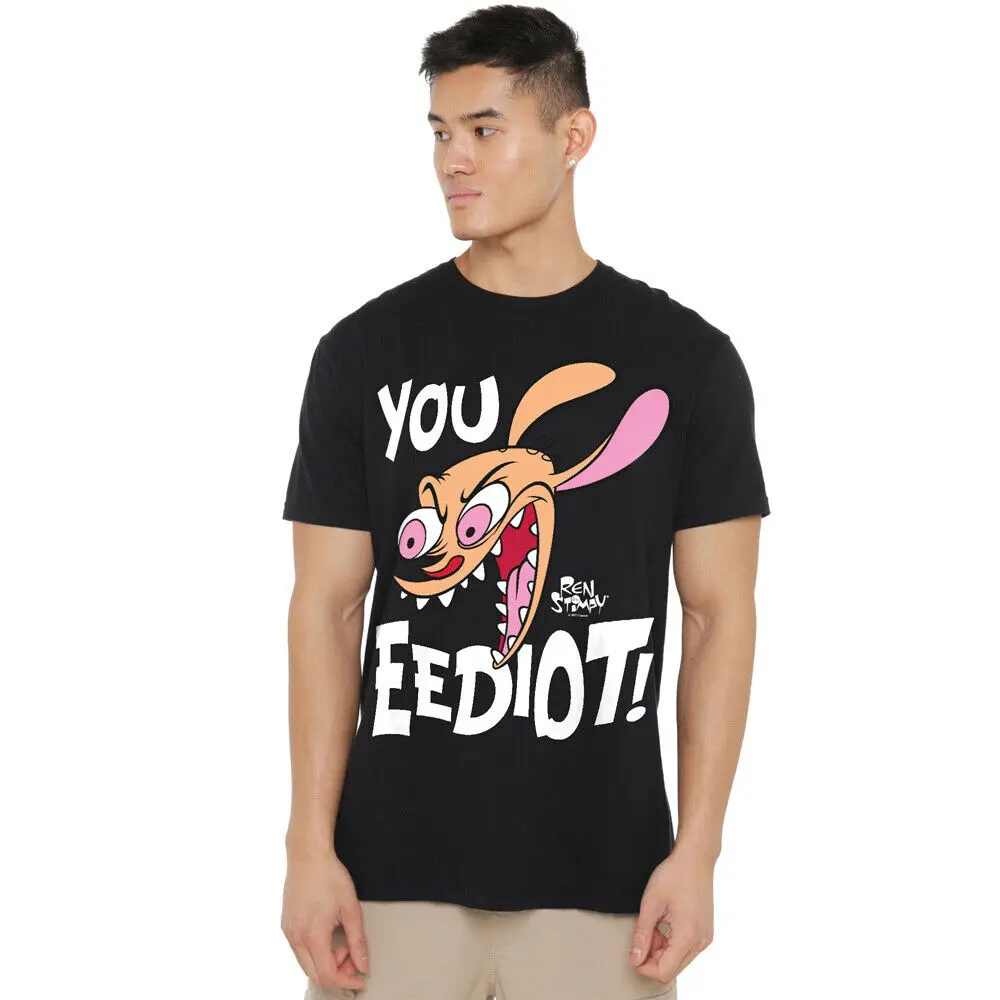 Ren und Stimpy You Eediot! T-Shirt S-2XL, Schwarz