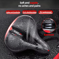 MTB Bike Saddle Premium Leather Bike Shock Absorbing Ultra comfortable PU waterproof Bicycle Safety Electric Bike Accessories
