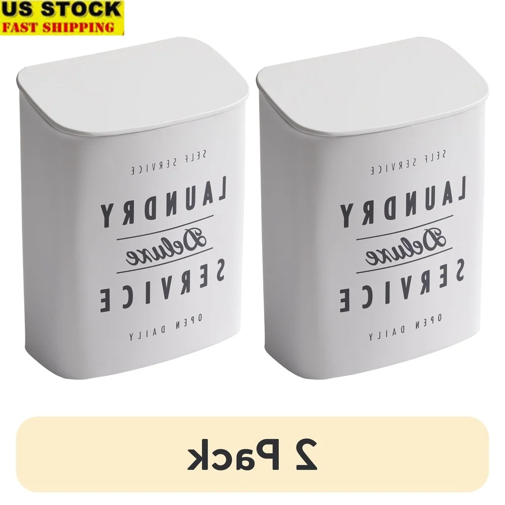 

2 Pack Magnetic Metal Laundry Lint Bin Set with Brush Heavy Duty Litter Collecting Bins Dryer Sheets Keys Coin Storage