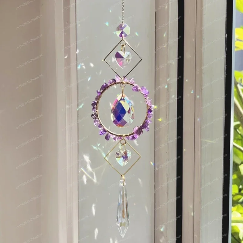Sun Catcher Wind Chime Accessories Dream Catcher Crystal Pendant Natural Rough Stone Pendant