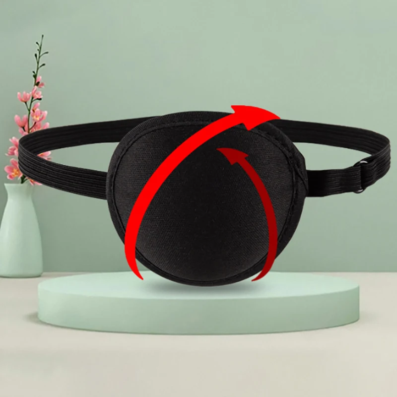 Pirate Eye Patch Unisex Black Single Eye Patch Eyepatch One Eye Washable Adjustable Concave Eye Patch Kid Pirate Cosplay Costume