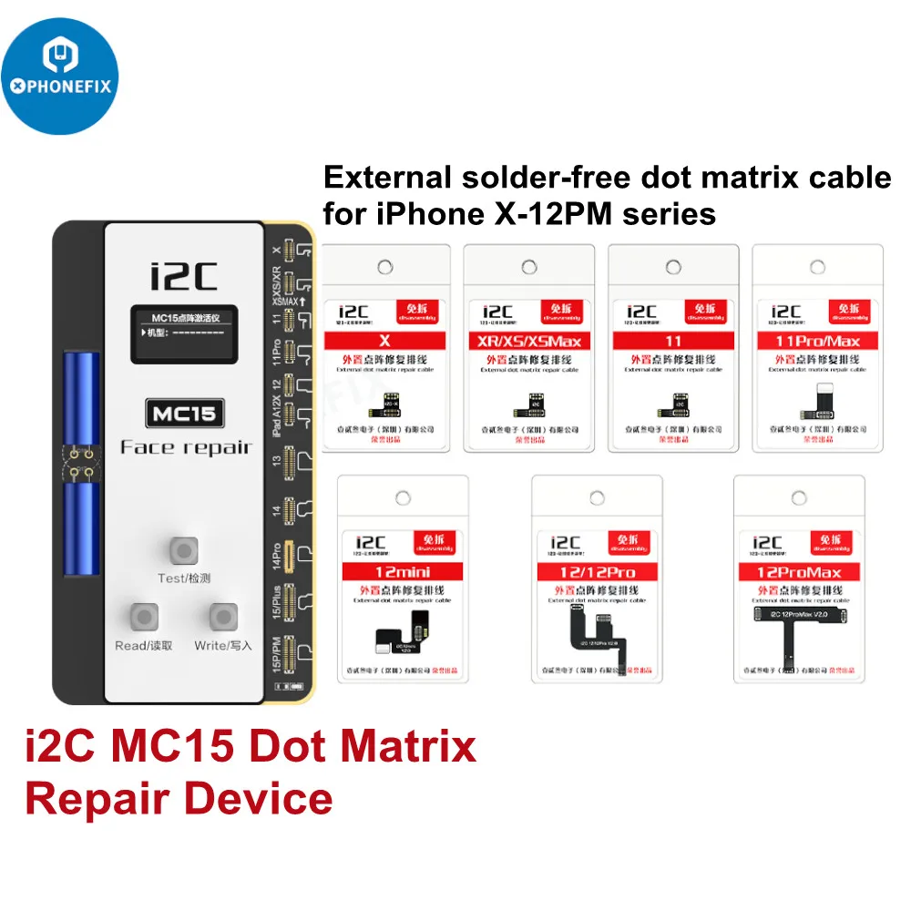 I2C MC15 Dot Matrix Face ID Non-dismantling Repair Device External Face Wiring Cable For iPhone X XS 11 12 Pro Max non-soldering