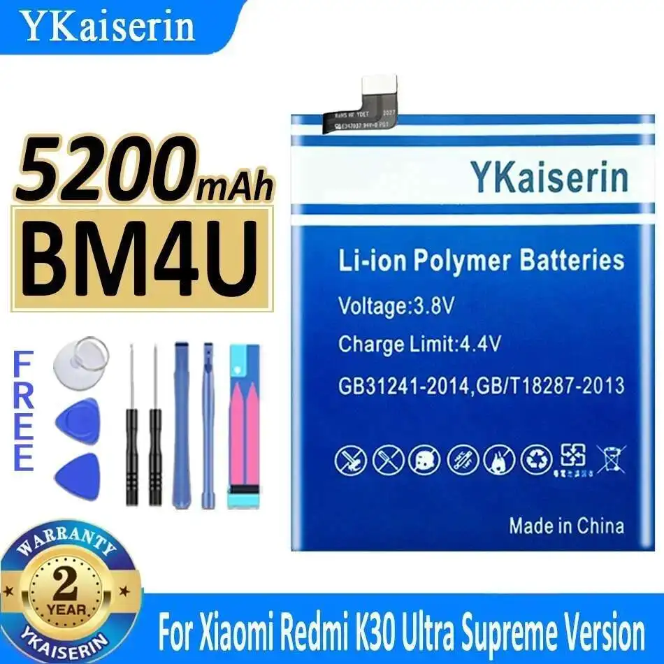 

BM4U Reliable Power Supply Long-Lasting Performance For Xiaomi Redmi K30 K 30 Ultra Version Mobile Phone Battery 5200mAh