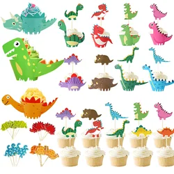 Dinosaur Cake Topper Cute Cartoon Jungle Safari Dino Birthday Cake Decoration Boys Kids Dinosaur Themed Baby Shower Party Supply