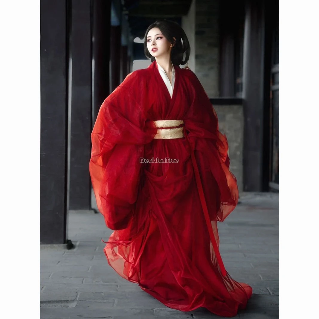

2025 chinese ancient zhanguo dynasty hanfu restoration robe long ancient costume straight-sleeved cross collar loose hanfu set