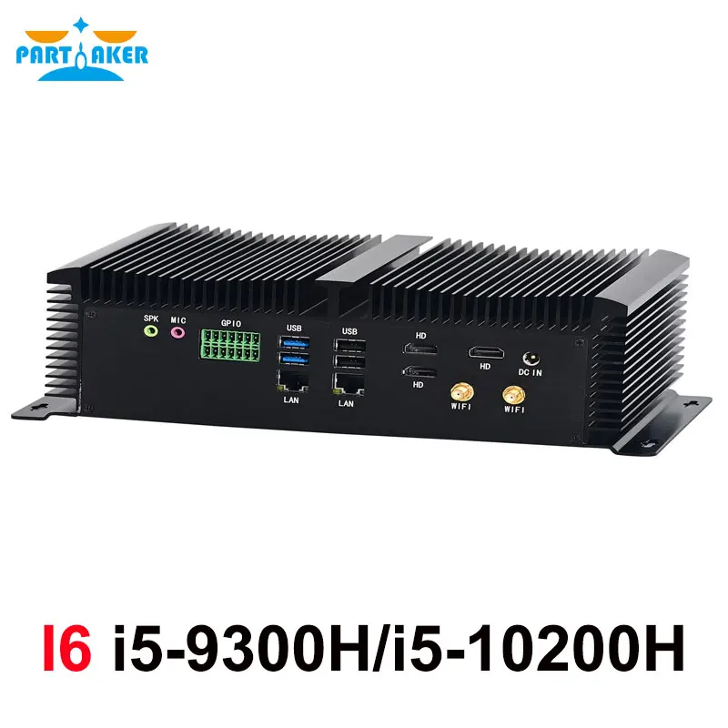 คอมพิวเตอร์ขนาดเล็กไร้พัดลมอุตสาหกรรม Intel Core i7 10870H i5 10200H Win 10/11 3 HD-MI 6 *com Dual LAN GPIO คอมพิวเตอร์