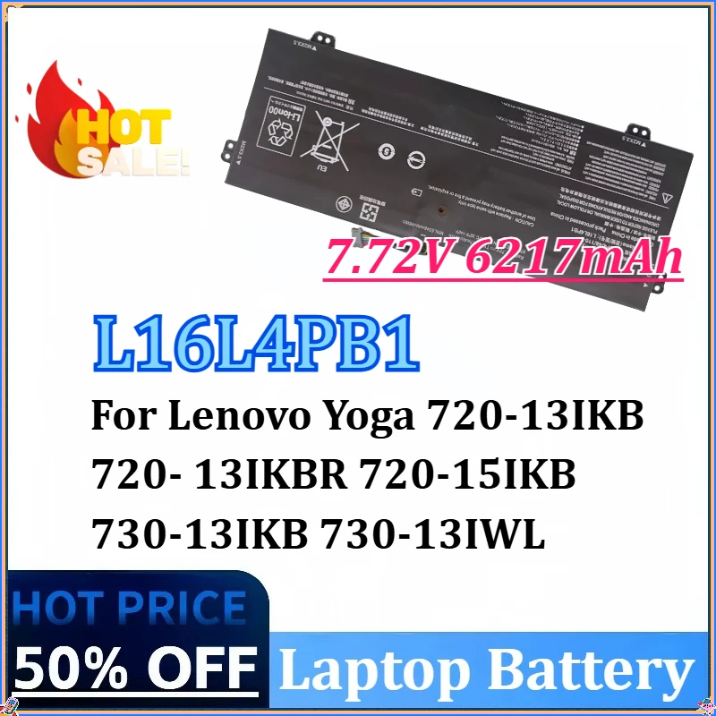 

New 7.72V 6217mAh L16L4PB1 L16C4PB1 L16M4PB1 Laptop Battery for Lenovo Yoga 720-13IKB 720- 13IKBR 720-15IKB 730-13IKB 730-13IWL