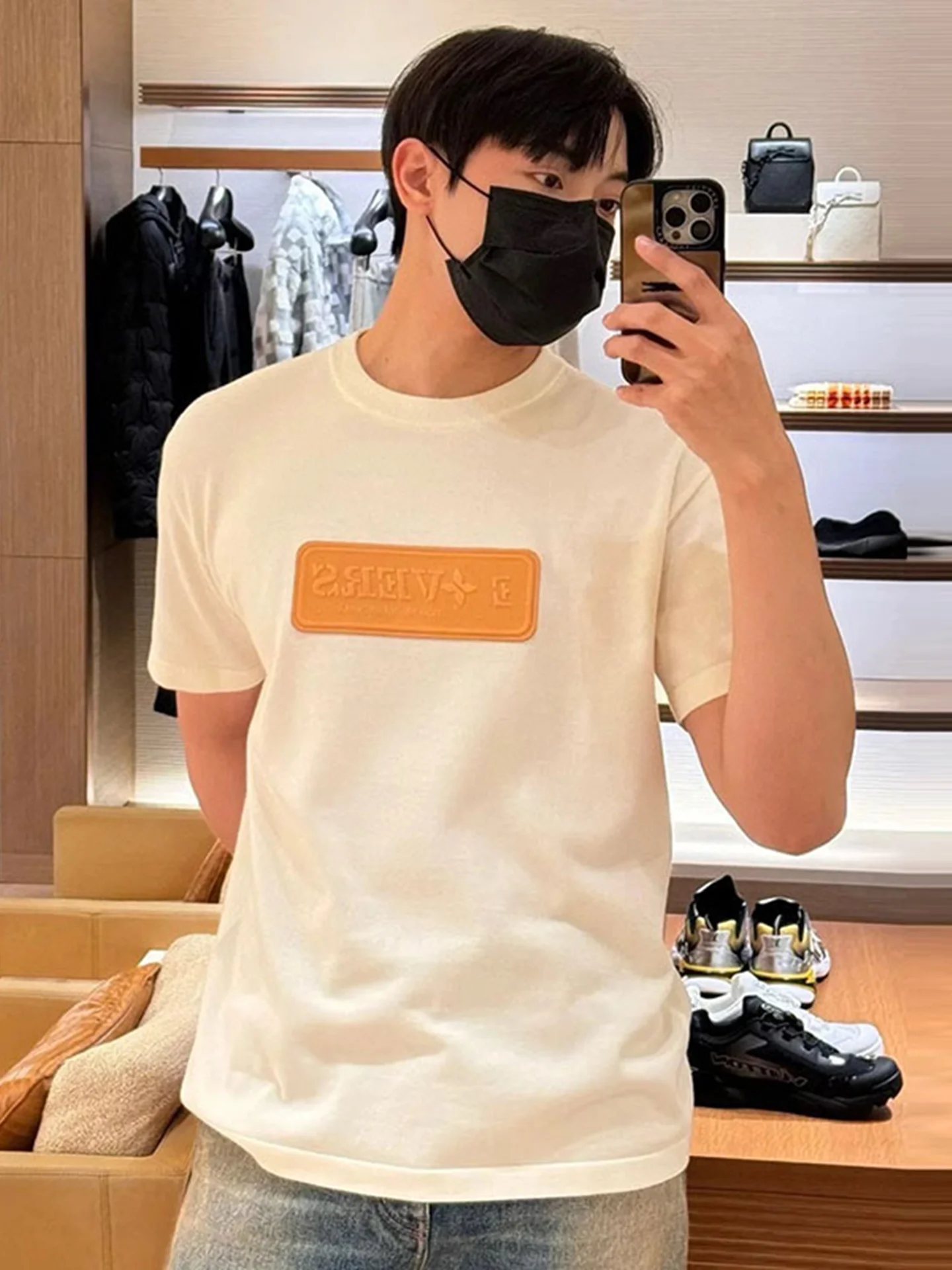 

Лето 2025: Модная брендовая футболка Emed из дышащего хлопка с кожаным принтом, свободного кроя, с коротким рукавом, повседневная, вязаная