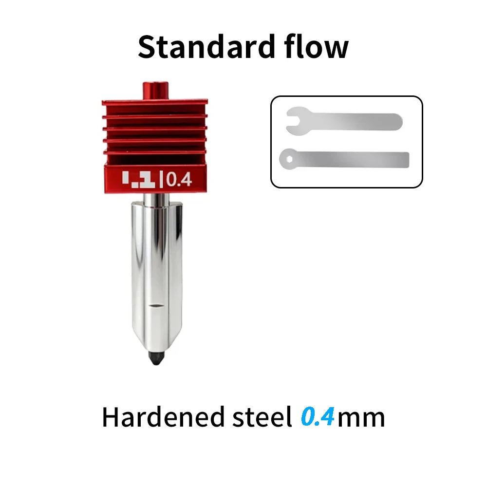 Voor Bambu Lab P2S Verbeterde Hotend 0.2/0.4/0.6/0.8mm gehard stalen mondstuk Vervang Hot End Bambulab H2D H2S 3D Printer Printkop