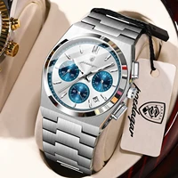 Reloj de pulsera POEDAGAR de lujo para hombre, cronógrafo deportivo con fecha, reloj de acero inoxidable para hombre, relojes de cuarzo luminosos a la moda resistentes al agua para hombre