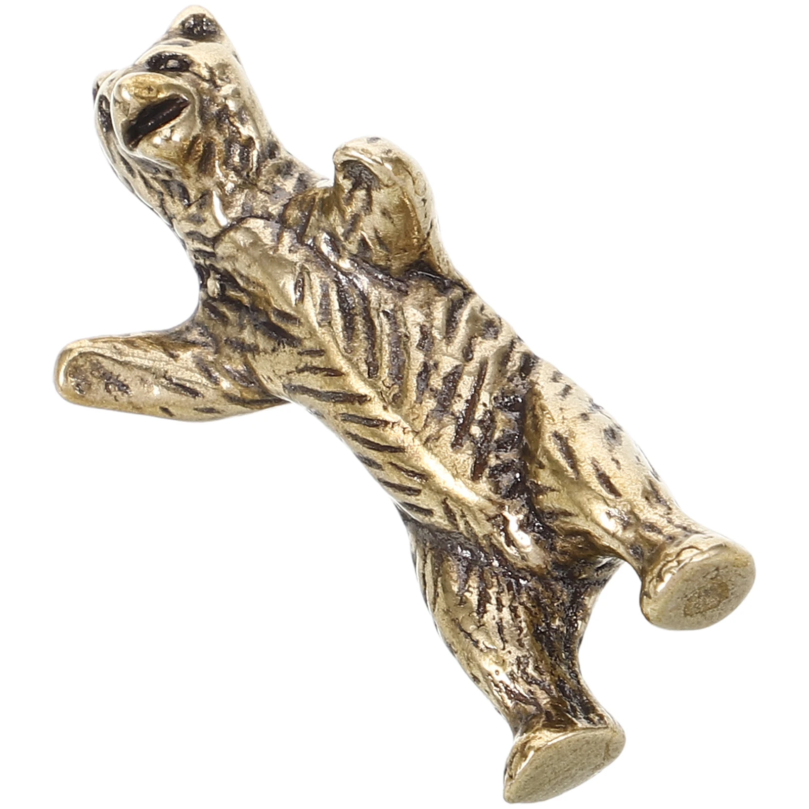 

Brass Vintage Bear Statue Miniature Desktop Decor Small Retro Animal Ornament Decorative Brass Craft Indoor Home Decoration