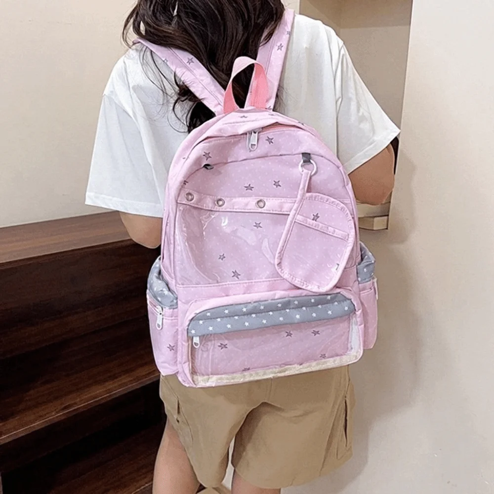 Sweet Transparent Polka Dot Backpack Lolita Itabag Transparent Ita Bag Rucksack Printed Display Knapsack Outdoor Use