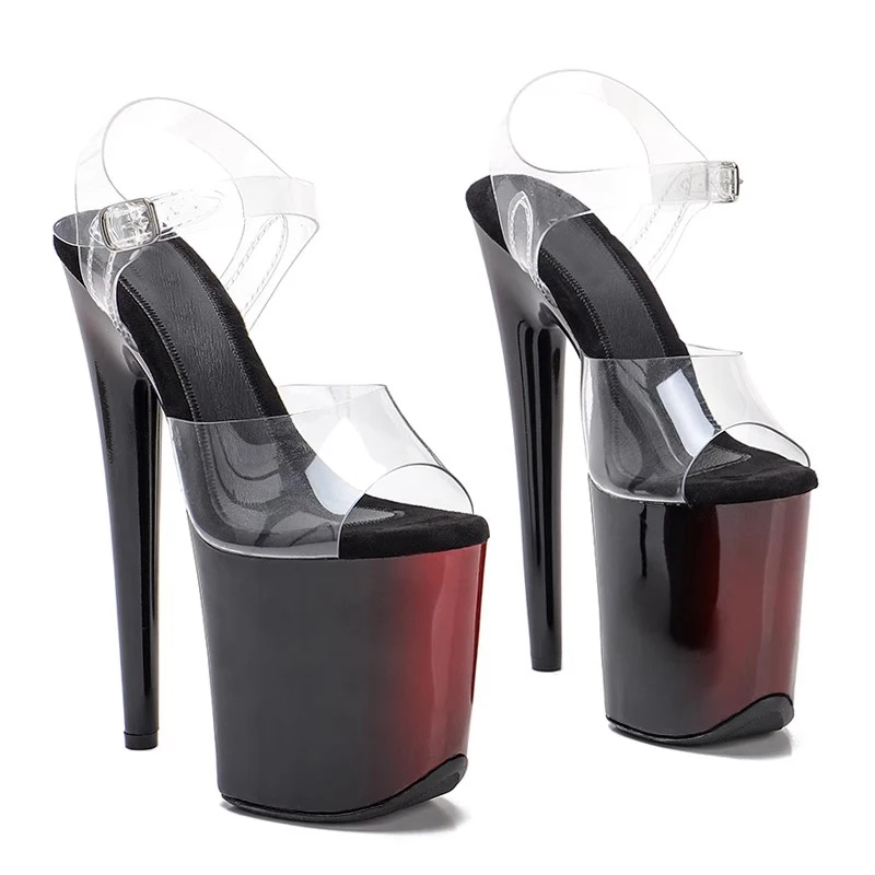 

LAIJIANJINXIA New 20CM/8Inch PVC Upper Sexy Exotic Women/Girl Sandals Platform Fashion High Heels Pole Dancing Shoes 038