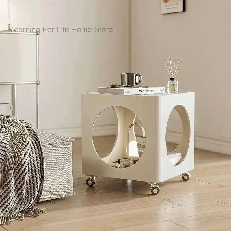 

Metal Iron Movable Living Room Sofa Side Table Bedroom Storage Bedside Cabinet Study Storage Side Table Balcony Side Tables