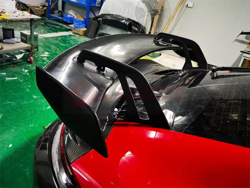 

High Glossy Half Carbon Fiber GT3 Style Double Deck Rear Trunk Wing Spoilers For Porsche 911-992