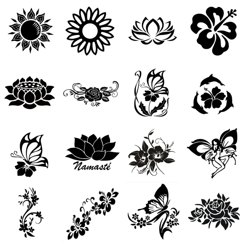 Bumper Sticker Beautiful Flowers Series Rose Lotus Flower Vinyl for Car Body Window Car Stickers and Decals Car Styling,20*20cm